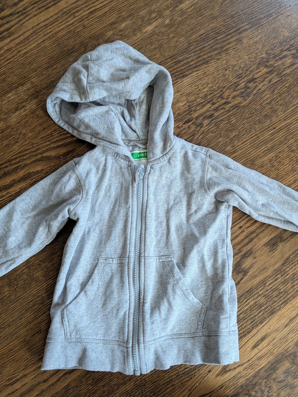Pact Organic Gray Zip-Up Hoodie 2T 3T